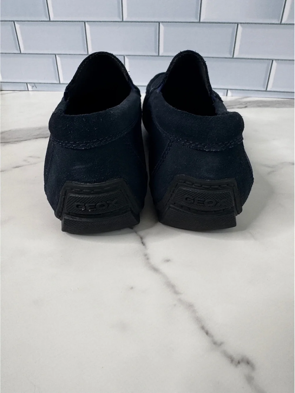 Geox Respira Men’s Navy Suede Driving Loafers Slip On Moc Toe US 11 New